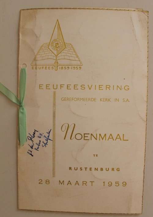 Eeufeesviering Gereformeerde Kerk in SA te Rustenburg 1959