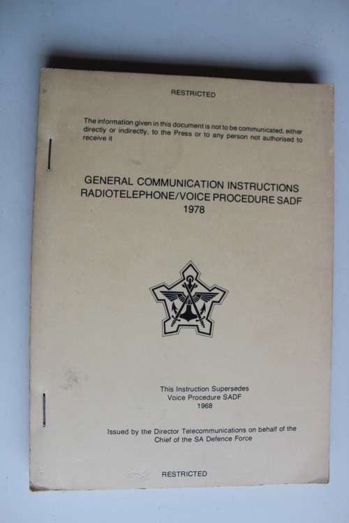 1978 SADF General Communication Instructions Radiotelephone Voice Procedure