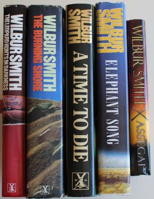 Wilbur Smith - Assegai, Elephant song, Time to die, Burning shore, Leopard hunts darkness