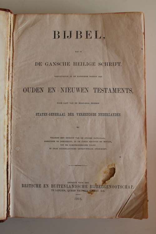 1913 Bijbel Staten-Generaal Bybel