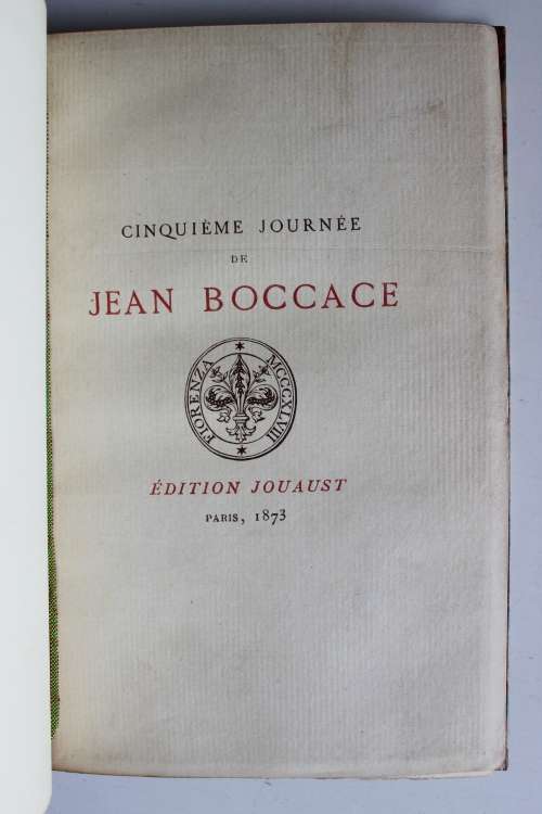 Cinquieme Journee de Jean Boccace - 1873 Paris