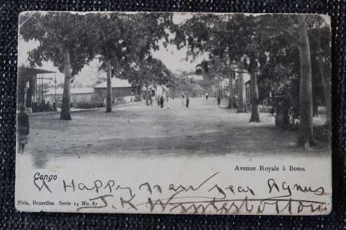 Postcard post card - Avenue Royale a Boma Congo