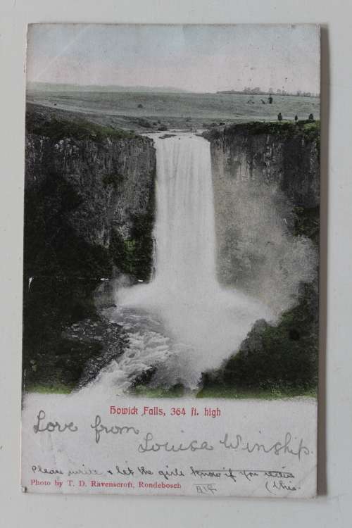 Vintage Postcard post card  - Howick Falls 364 feet high
