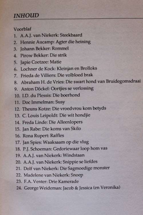 Abraham H. De Vries Steekbaard - Die beste Afrikaans Honde stories