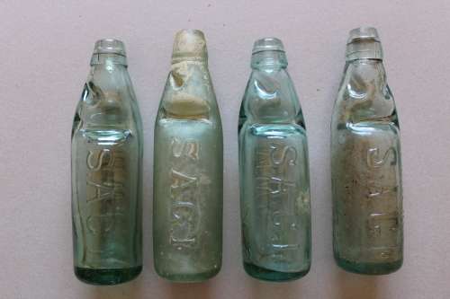 Antique SAGI Mineral Water Bottles x 4