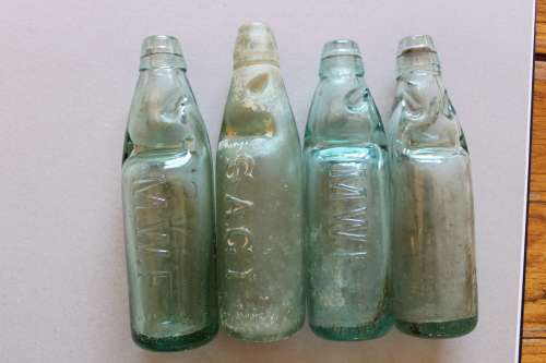 Antique SAGI Mineral Water Bottles x 4