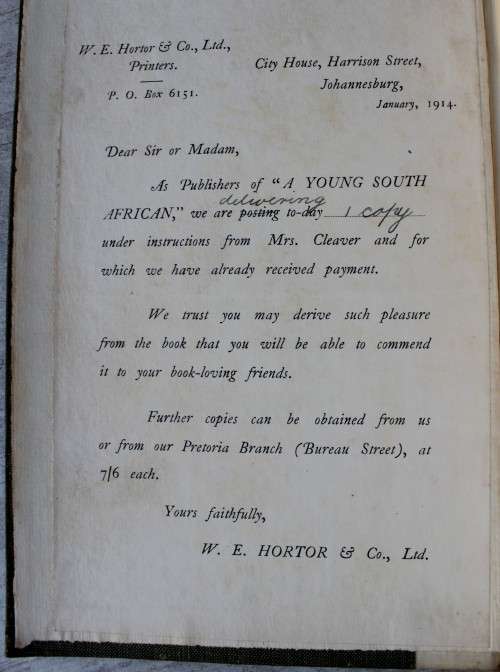 A YOUNG SOUTH AFRICAN - Mostyn Cleaver
