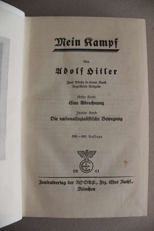 Mein Kampf -  Adolf Hitler. 1936 edition. Two volumes in one book