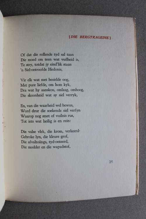 DIE BERGTRAGEDIE -   C. Louis Leipoldt