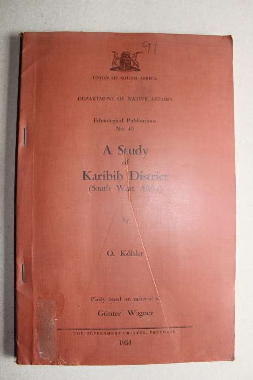 A Study of Karibib District South West Africa - Kohler