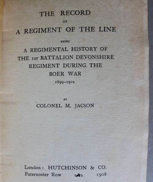 Colonel M. Jacson -  The Record of a Regiment of the Line