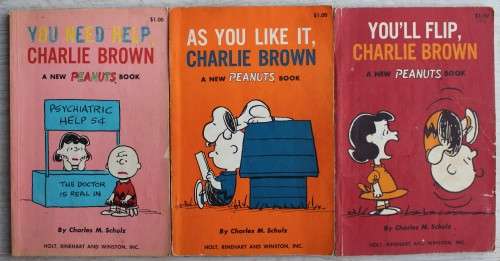 3 x Old Charlie Brown books - Charles M. Schultz