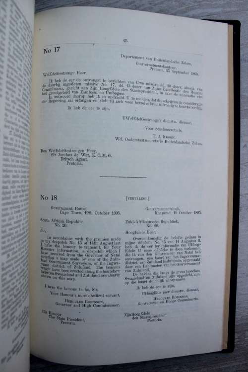 Correspondentie van de Zuid-Afrikaansche Republiek met betrekking tot de Inlijving bij Zululand