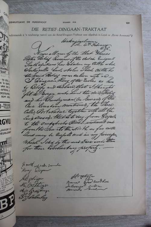 Die Groot Trek, Gedenkuitgawe Des. 1938 - Huisgenoot