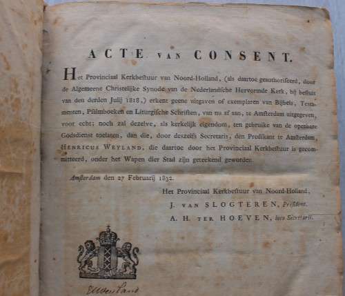 1837 Staten Generaal Bijbel Bybel Bible