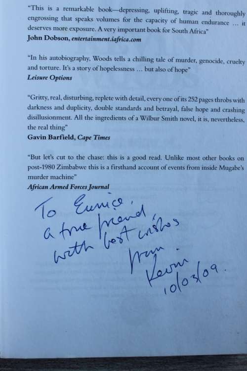 The Kevin Woods Story. In the shadow of Mugabe`s gallows. SIGNED