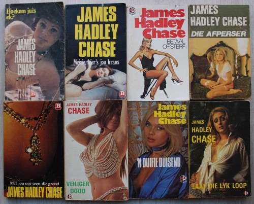 8 x James Hadley Chase sagtebande in goeie toestand