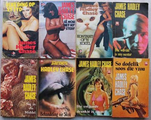 8 x James Hadley Chase sagtebande in goeie toestand