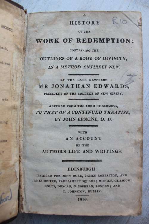 1816 - History of the Work of Redemption - Jonathan Edwards
