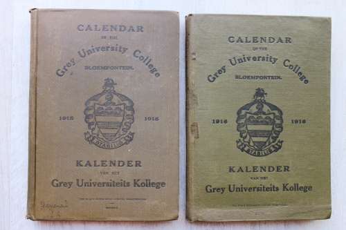 Calendar of the Grey University College 1915 & 1916 Bloemfontein Kalender