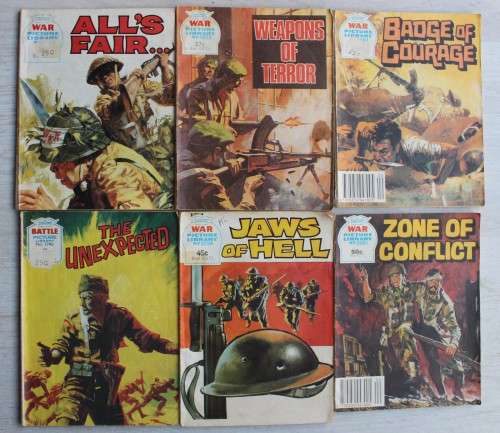 6 x War Picture Library Fleetwood Library graphic comics