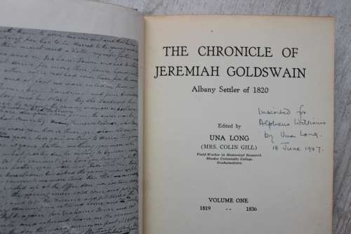 The Chronicle of Jeremiah Goldswain - Albany Settler of 1820