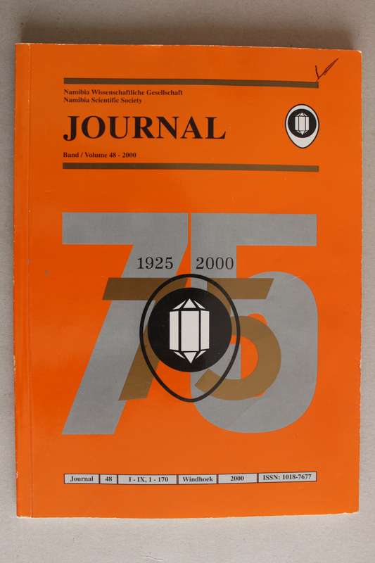 Namibia Scientific Society Journal 2000
