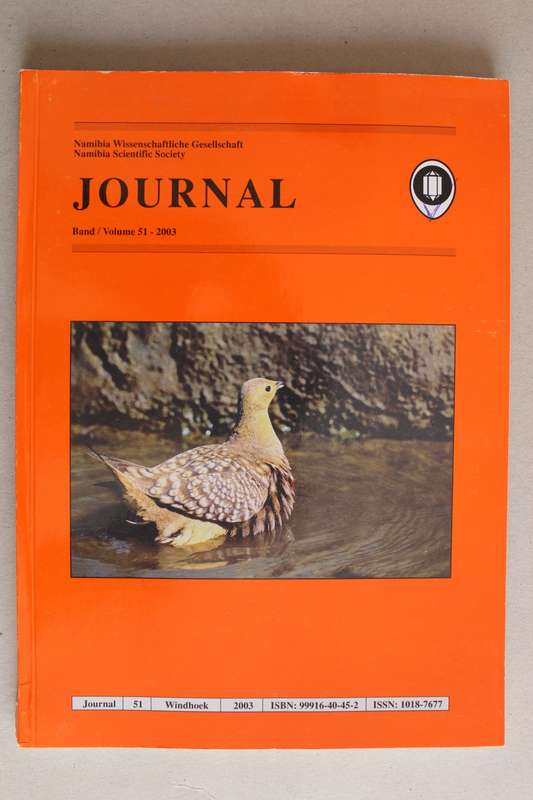 Namibia Scientific Society Journal 2003