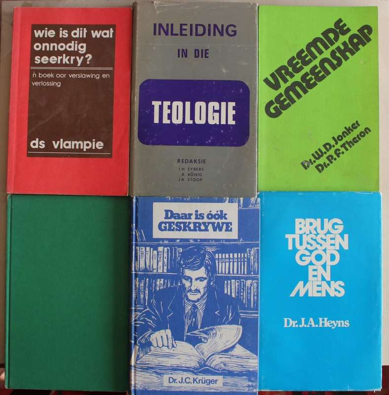 6 x Afrikaanse Teologie boeke in mooi tweedehandse toestand