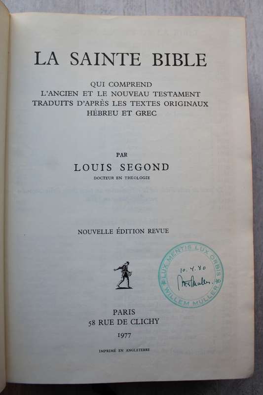 1977 - La Sainte bible - French Bible