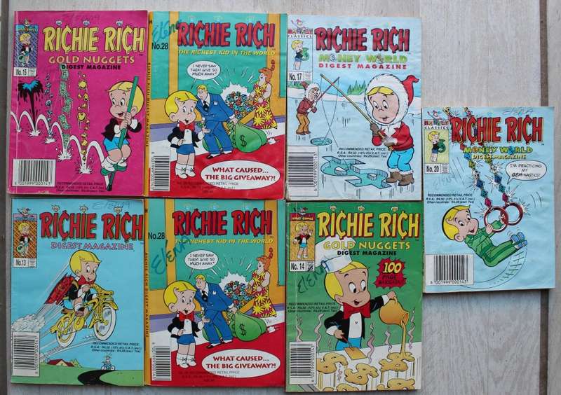 Richie Rich Digest Comics / Harvey Classics x 7