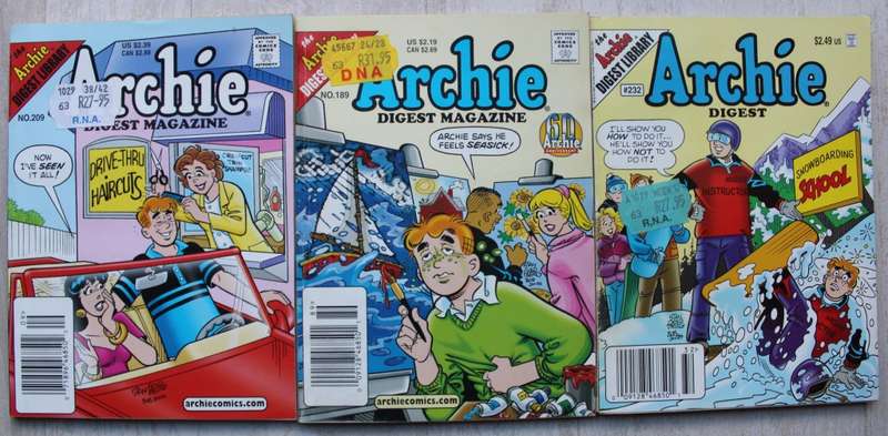 Archie Digest Magazine Comics x 3