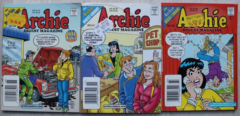 Archie Digest Magazine Comics x 3