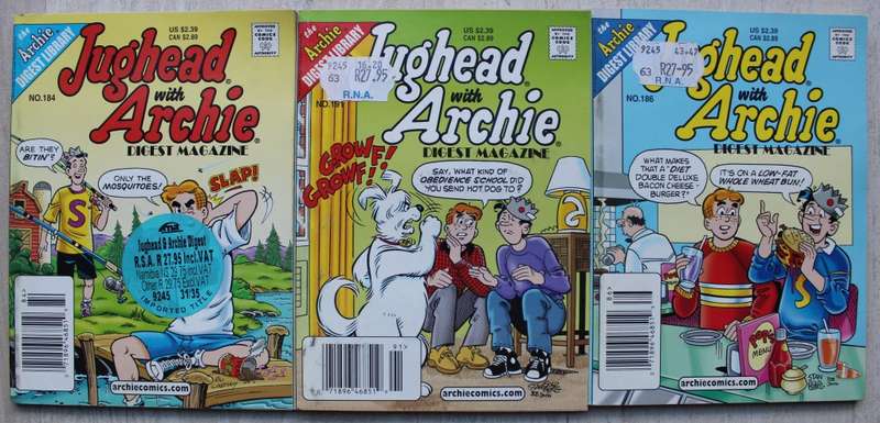 Archie Digest Magazine Comics x 3 Jughead with Archie