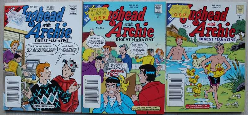 Archie Digest Magazine Comics x 3 Jughead with Archie