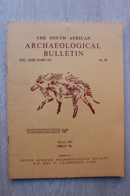 THE SOUTH AFRICAN ARCHAEOLOGICAL BULLETIN number 92  volume xxiii part 5 - March 1969