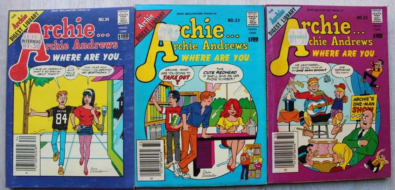 Archie Digest Magazine Comics x 3