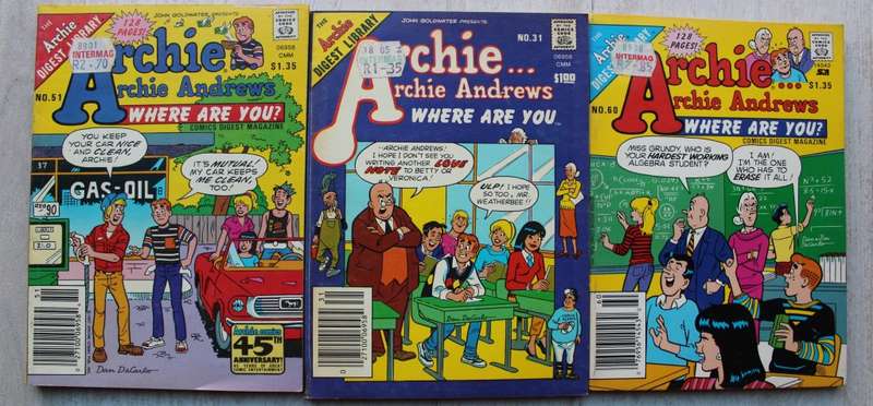 Archie Digest Magazine Comics x 3