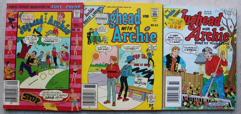 Archie Digest Magazine Comics x 3 Jughead with Archie