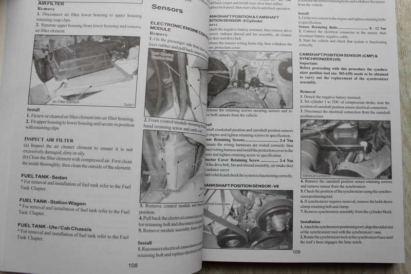 Workshop Manual for Falcon, Fairlane 1998 - 2002