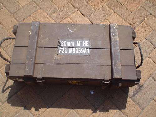 Mortar Bomb 120 mm wooden kist great condition