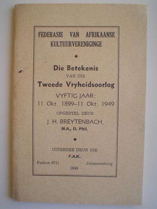 Die betekenis van die Tweede Vryheidsoorlog: Vyftig jaar - Breytenbach