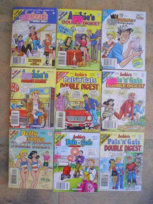 9 x Archie Double Digest comic books