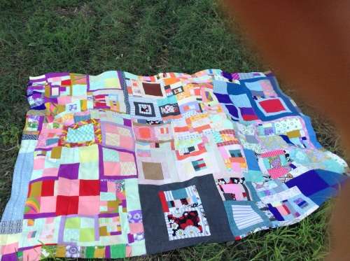 One of a kind thick patch work quilt reversible handmade