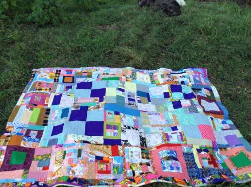 One of a kind thick patch work quilt reversible handmade