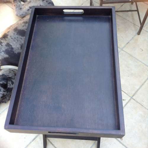 Stunning dark wood side table or tray