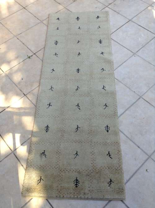 Gabbeh sholly Persian runner in creams