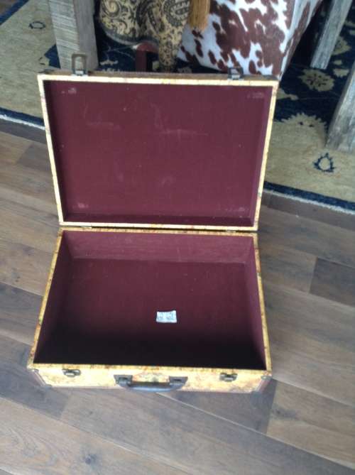 Ornate leather bond World Map Travel Bag