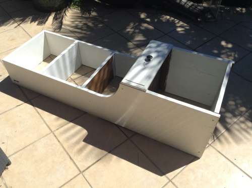 White 3 level one draw bookcase