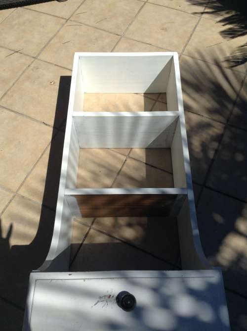 White 3 level one draw bookcase